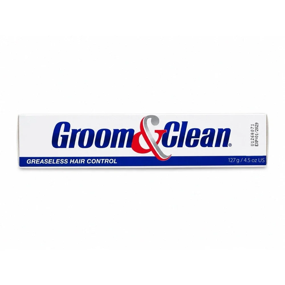 Groom and Clean Greaseless Hair Control Cream 4.5oz Mens Styling Exp 01/2029